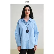 ltyp旅途原品 100%匹馬棉襯衫 極簡休閒百搭襯衣上衣女 M L M 海鹽藍