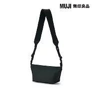 【MUJI 無印良品】再生聚酯纖維寬背帶迷你肩背包 黑色