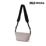 【MUJI 無印良品】再生聚酯纖維寬背帶迷你肩背包 深米