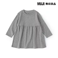 【MUJI 無印良品】幼兒容易穿脫雙面起毛圓領長袖長版衫 80 墨灰