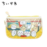 【日本正版授權】吉伊卡哇 帆布 透明筆袋 Chiikawa - 黃色款