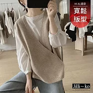 【Jilli~ko】不規則針織背心寬鬆顯瘦簡約馬甲 J12505 FREE 杏色