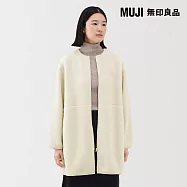 【MUJI 無印良品】女絨毛刷毛大衣 S 象牙白