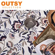 OUTSY台灣製獨家花色綁帶輕量野餐墊 茶暮鳶花