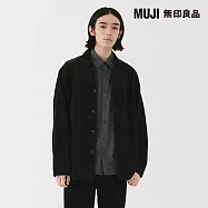 【MUJI 無印良品】男吉貝木棉混燈芯絨外套 L 黑色