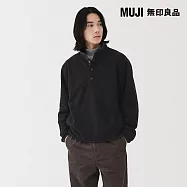 【MUJI 無印良品】男刷毛套衫 L 黑色