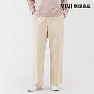 【MUJI 無印良品】女彈性燈芯絨舒適直筒褲 XL 象牙白