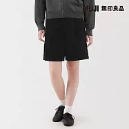 【MUJI 無印良品】女吉貝木棉混燈芯絨褲裙 XL 黑色