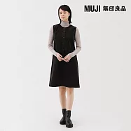 【MUJI 無印良品】女吉貝木棉混燈芯絨背心裙 S 深棕
