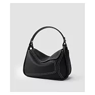 O-ni O-ni全新品精選優質頭層牛皮升級版大容量幾何大包包時尚經久耐用托特包(品質保證)(bag-6152) 黑色