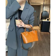 O-ni O-ni全新品精選優質頭層牛皮貝殼輕量級大容量百搭多功能托特包(品質保證)(bag-6153) 日落黃色