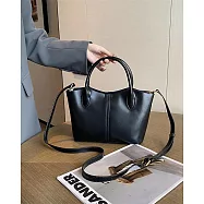 O-ni O-ni全新品精選優質頭層牛皮貝殼輕量級大容量百搭多功能托特包(品質保證)(bag-6153) 黑色