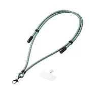 ELECOM 8mm手機肩背帶60W2合1充電線(附夾片)- 綠條紋