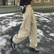 【MsMore】 美式登山工裝寬鬆休閒戶外洗水棉運動褲# 126264 XL 卡其色