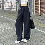 【MsMore】 美式登山工裝寬鬆休閒戶外洗水棉運動褲# 126264 M 藏青色