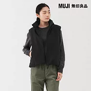 【MUJI 無印良品】女蓬鬆鋪棉背心 S 黑色