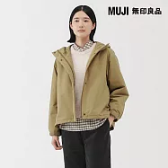 【MUJI 無印良品】女蓬鬆鋪棉連帽外套 XL 米色