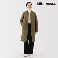 【MUJI 無印良品】女蓬鬆鋪棉刺縫大衣 L 深米