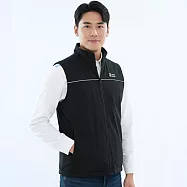 【遊遍天下】男女款防風刷毛保暖機能雙面穿背心 M 黑色