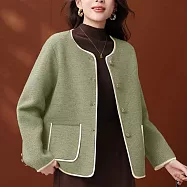 【MsMore】 大碼外套小香風時尚長袖休閒# 126337 FREE 綠色