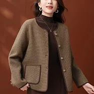 【MsMore】 大碼外套小香風時尚長袖休閒# 126337 FREE 棕色