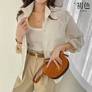 【初色】休閒風簡約寬鬆薄款純色拉鍊立領長袖防曬外套女外套-共3色-16090(F可選) F 白色