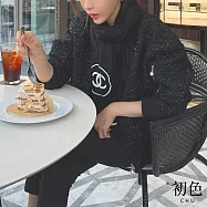 【初色】小香風氣質純色肌理感珍珠拉鍊立領長袖夾克外套女外套-共2色-16112(F可選) F 黑色