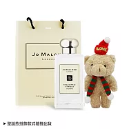 Jo Malone 聖誕限定香氛小熊禮袋組(香水100ml+聖誕熊+品牌提袋)-英國梨/鼠尾草兩款可選-交換禮物-國際航空版 英國梨與小蒼蘭