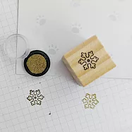 木質印章/金色印泥- 【雪花】