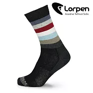 Lorpen 羊毛休閒襪 MLWSC 【深灰細條紋】S-L (西班牙製造 羊毛襪) S 深灰細條紋