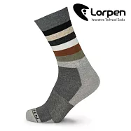 Lorpen 羊毛休閒襪 MLWSC 【灰細條紋】S-L (西班牙製造 羊毛襪) S 灰細條紋