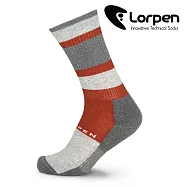 Lorpen 羊毛休閒襪 MLWEC 【灰紅】S-M (西班牙製造 羊毛襪) S 灰紅