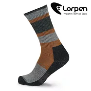 Lorpen 羊毛休閒襪 MLWEC 【灰橘】S-M (西班牙製造 羊毛襪) S 灰橘