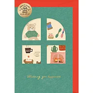 【日本Wa-Life】冬限定|窗景留言卡片 ‧ 布偶熊