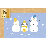 【日本Wa-Life】冬限定|復古印刷迷你卡片 ‧ 雪人與小狗