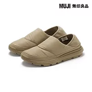 【MUJI 無印良品】撥水加工腳跟可踩鋪棉便鞋 23cm 駝色