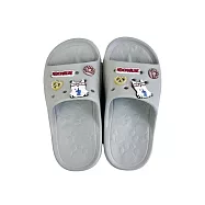 【Kusuguru Japan】日本眼鏡貓 洞洞鞋 輕量防水雲朵厚底拖鞋 附鞋扣-NEKOMARUKE貓丸款 -灰色L號