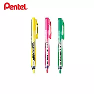 PENTEL 按壓式自動螢光筆 3色組