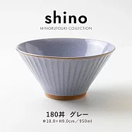 【日本Minoru】Shino凛窯燒 陶瓷大丼餐碗950ml ‧ 灰