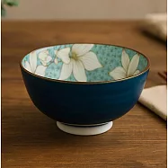 【日本野田】美濃燒|木蓮 陶瓷飯碗11.5cm ‧ 藍