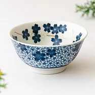【日本野田】美濃燒|千年櫻 陶瓷丼餐碗15cm ‧ 紺藍