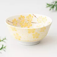 【日本野田】美濃燒|千年櫻 陶瓷丼餐碗15cm ‧ 花黃