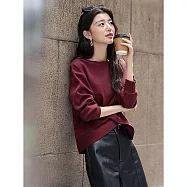 【MsMore】 扭結一字領氣質慵懶風寬鬆休閒上衣# 126464 2XL 紅色