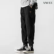 【AMIEE】潮流百搭工裝褲(男裝/KDPQ-738) M 黑色