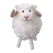 【日本Mark&rsquo;s】Mocomoco Animal手工毛氈聖誕擺飾 ‧ 珍珠小羊/白色