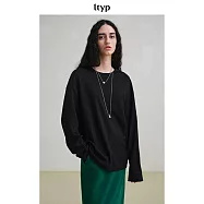 ltyp旅途原品 羊毛亮絲T恤 2025秋季新款寬鬆圓領長袖打底上衣女 M L M 星空黑