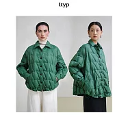 ltyp旅途原品 95白鵝絨輕薄羽絨服女冬季短款襯衫領羽絨外套 M L M 森林綠