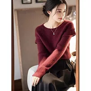 【MsMore】 馬海毛軟糯毛衣氣質內搭針織上衣# 126326 FREE 紅色