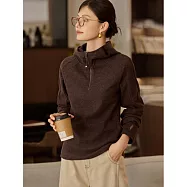 【MsMore】 美拉德修身收腰連帽內搭顯瘦Lulu風上衣# 126721 L 咖色