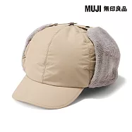 【MUJI 無印良品】撥水加工耳罩式棒球帽56.5-59cm 米色